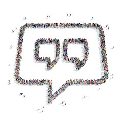 people  shape  chat bubble 3D