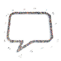 people  shape  chat bubble 3D