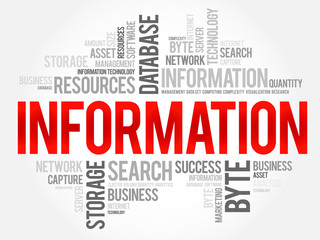 Information word cloud, business concept