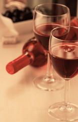 Glasses of red wine