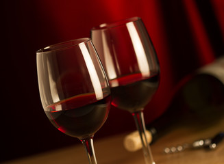 Glasses of red wine