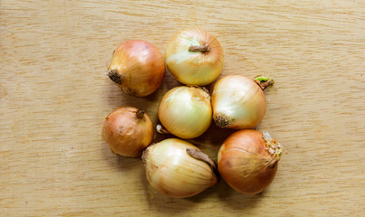 onions on wood