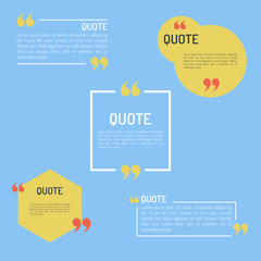 QuotesTemplate in flat style Colored Flat Quotes Set