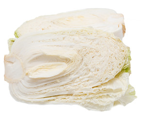 Fresh cabbage kimchi on a white background
