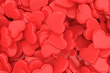 3d background made from many hearts