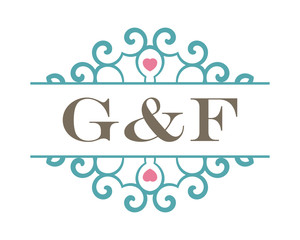G&F initial ornament wedding logo