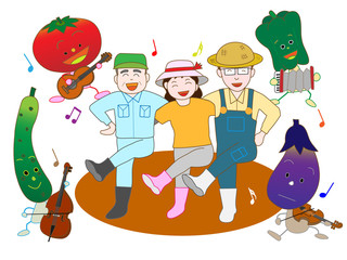 農家の収穫の喜び