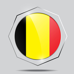 Fototapeta premium Button Flag of Belgium