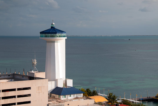 Lighthouse at Puerto Juarez Cancun Mexico
