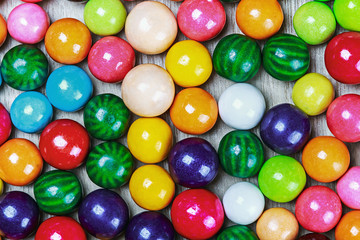 Fototapeta na wymiar balls of colored chewing gum