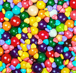 Fototapeta na wymiar multicolored candy and chewing gum
