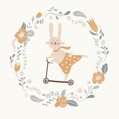 cute bunny rides by cycle
