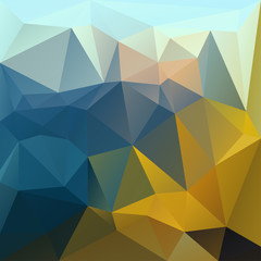 Polygonal mosaic background in blue ane yellow colors