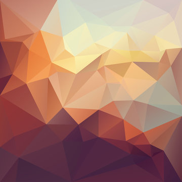 Polygonal mosaic background in red, pink and yellow colors