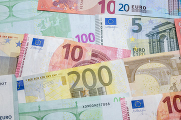 different euro money. Euro currency