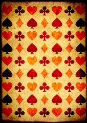 Grunge background with paper texture and playing cards symbol
