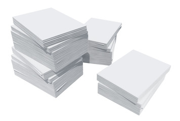 A stack of white paper. Isolated render on a white background