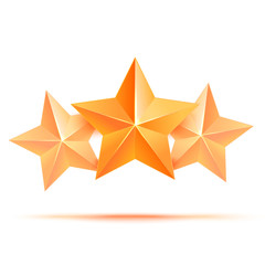 Obraz premium Three 3d gold stars premium. The best reward