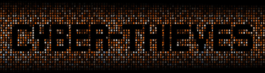 Cyber thieves text on hex code illustration