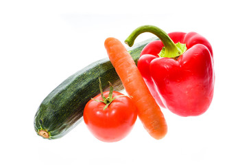 Group of vegetables isolated on white