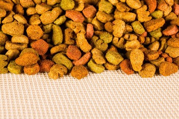 Dry dog or cat food. Macro shot.