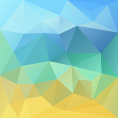 Polygonal mosaic background in blue and yellow colors.