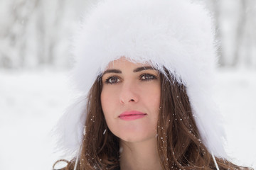 Winter portrait of a woman