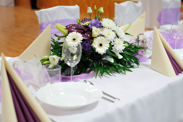 Festive table setting tables for graduations