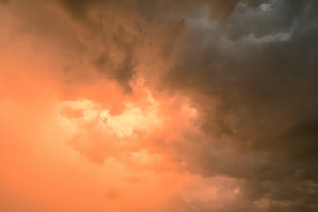 storm clouds with sunlight