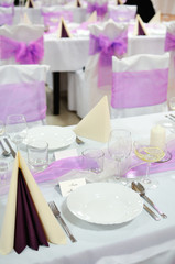 Festive table setting tables for graduations