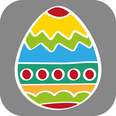 Handgezeichnetes Osterei-Icon in bunt