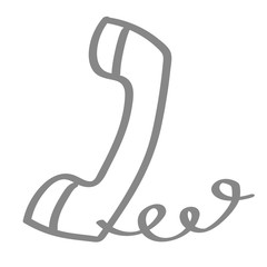 Handgezeichnetes Telefonh&ouml;rer-Icon in grau