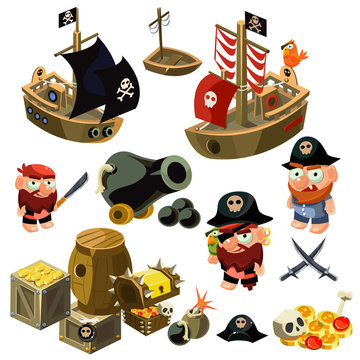 Pirate Set. Vector Illustration.