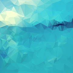 Polygonal mosaic abstract geometry background landscape in blue