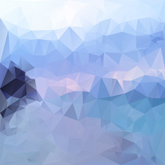 Polygonal mosaic abstract geometry background landckape in blue