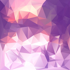 Polygonal mosaic background in violet and pink colors.