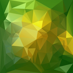 Polygonal mosaic background in green, yellow and orange colors.
