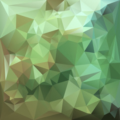 Polygonal mosaic background in green, brown and orange colors.