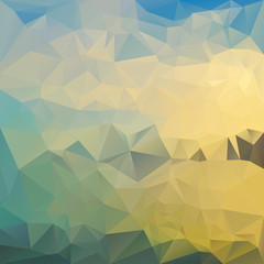 Polygonal mosaic background in green and yellow colors.