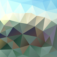 Polygonal mosaic background in blue, gray and green colors.