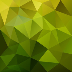 Polygonal mosaic background in green, yellow and blue colors.