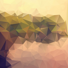 Polygonal mosaic background in yellow, brown, beige and pink col