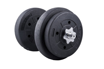 Fitness exercise equipment ,dumbbell weights on white background
