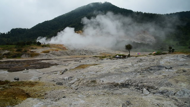 Sikidang Crater at Dieng Plateau, Java, Indonesia