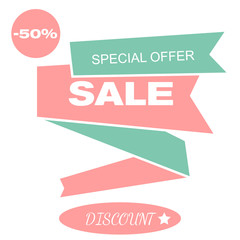 Sale banner on a white background. Vector illustration, eps 10