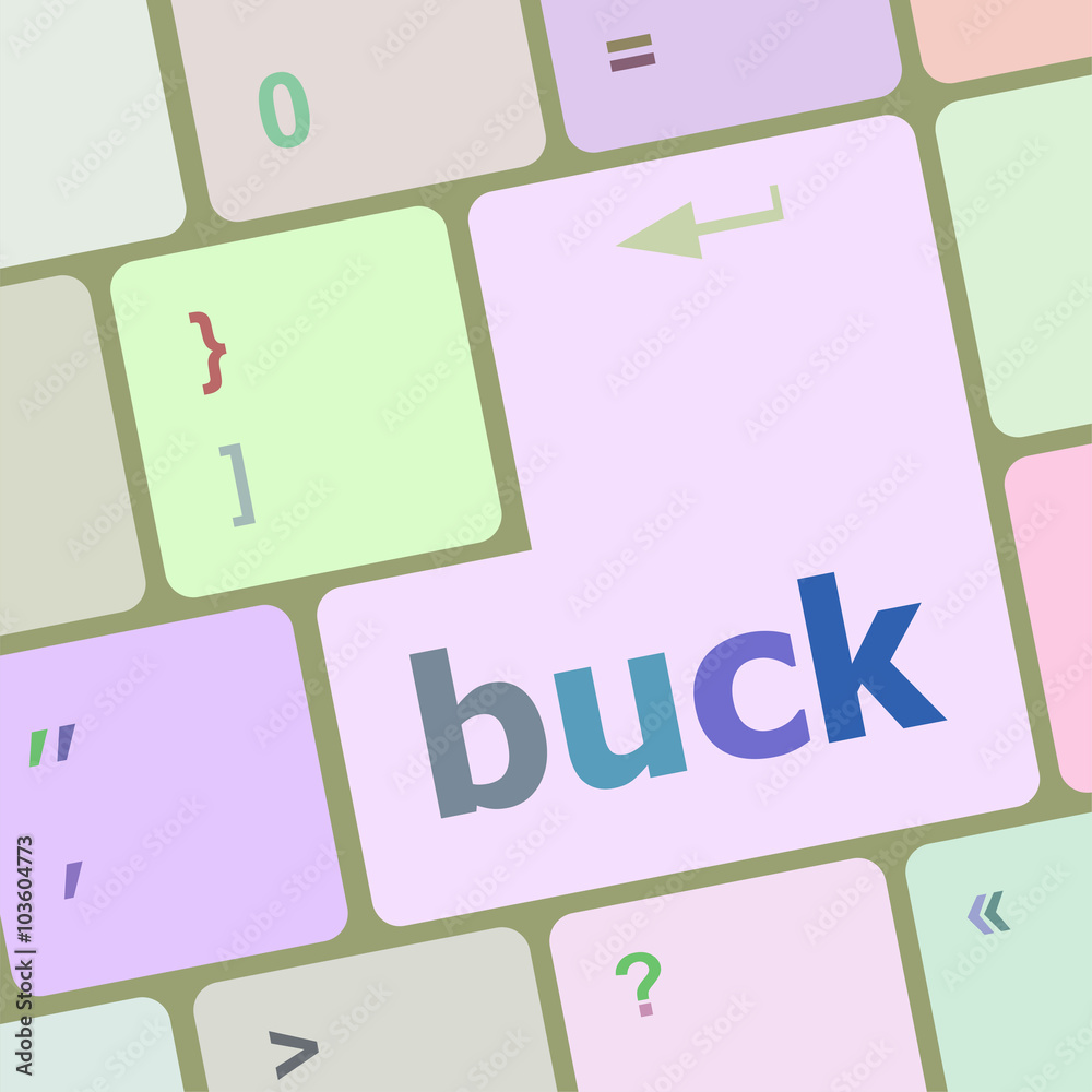 Poster button with buck word on computer keyboard keys vector illustration