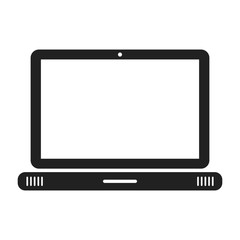 black laptop icon on white background
