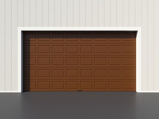 Modern brown garage door