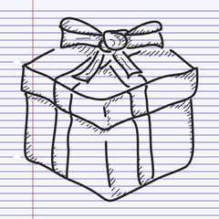 Simple doodle of a present