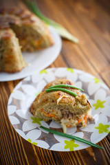 potato casserole with vegetables inside